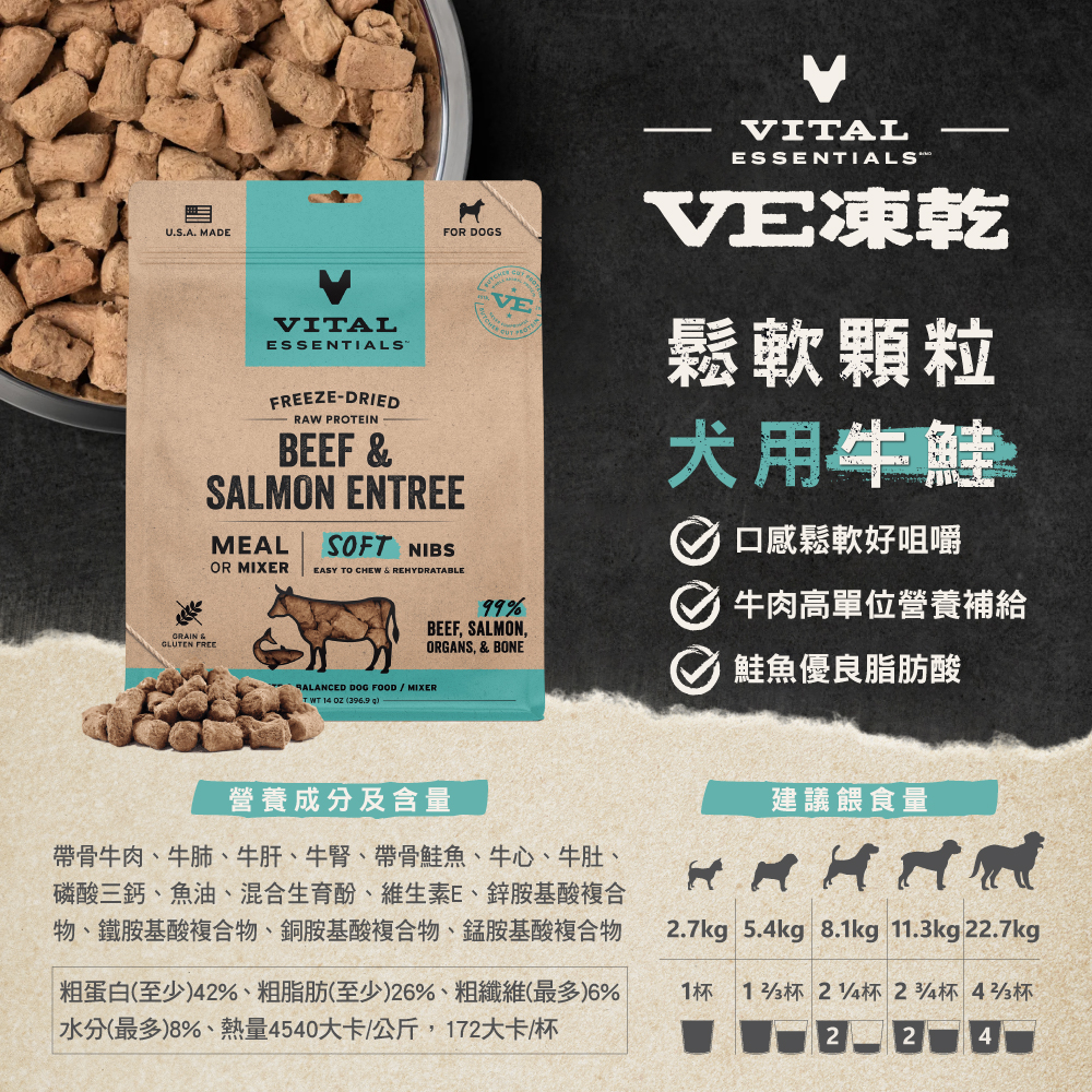 VE凍乾-犬用鬆軟顆粒-牛鮭